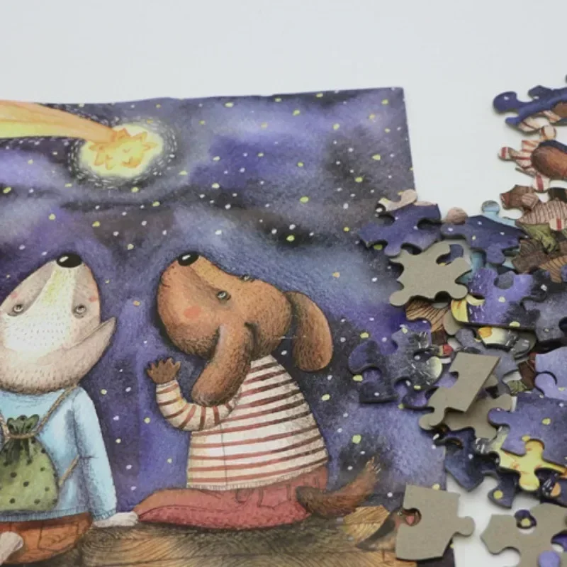28.5*21.5cm Paper Jigsaw Puzzle 100 Pieces Animals Adult Stress Relief Children Educational Entertainment Toys Christmas Gift 4
