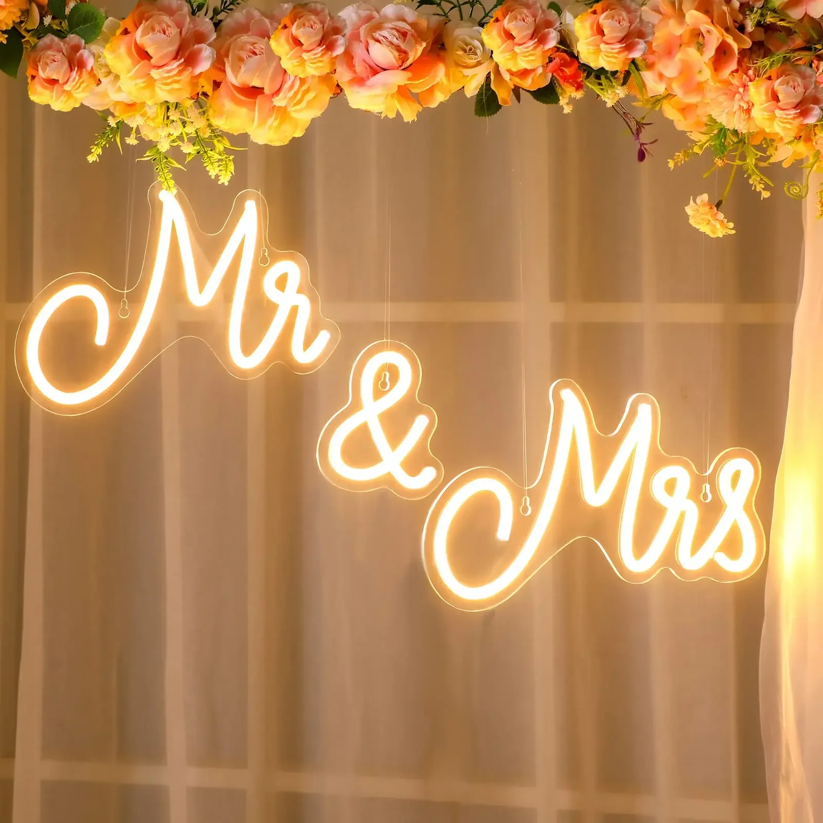 Mr and Mrs Neon Sign for Wedding 2 | Mr and Mrs Neon Sign for Wedding 1