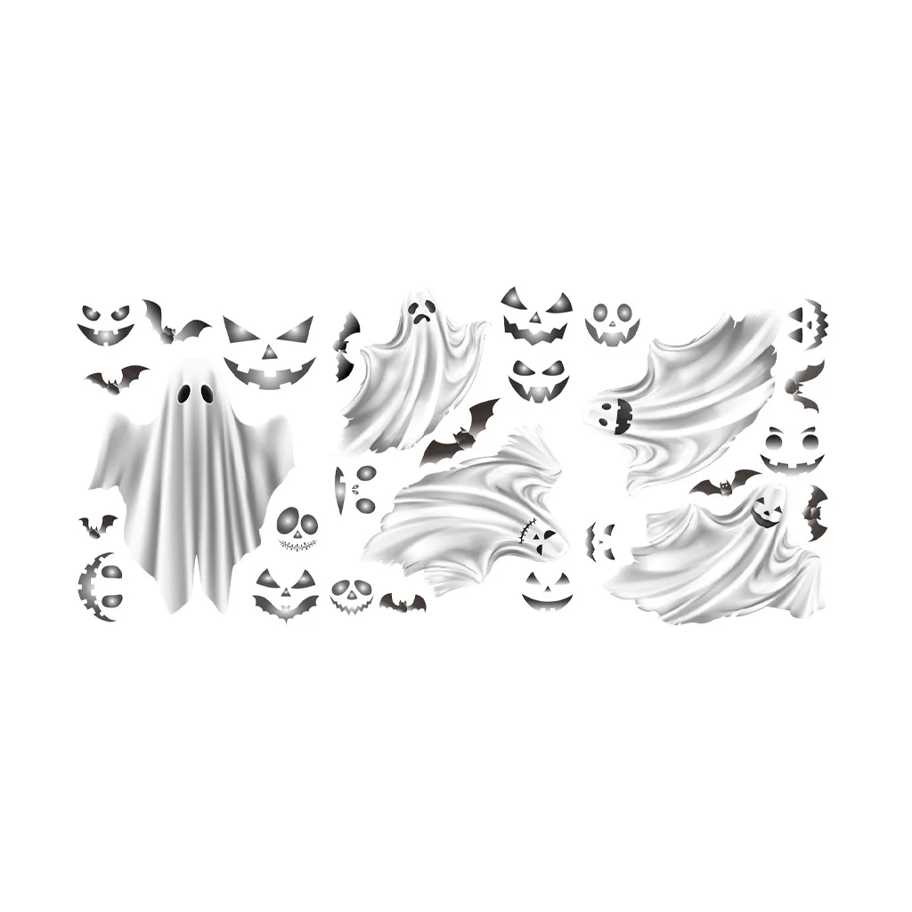 Creative Horror Ghost Luminous Stickers Halloween Decorations for Home Bedroom Room Fluorescent Decals Glow In The Dark Stickers