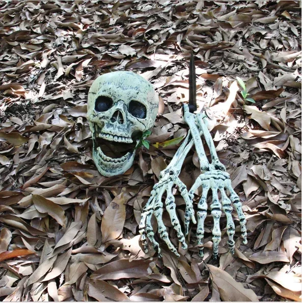 Halloween Garden Decoration Skeleton Bones Prop Ground Breaking Scary Human Skull Party for Decoration and Spooky Graveyard