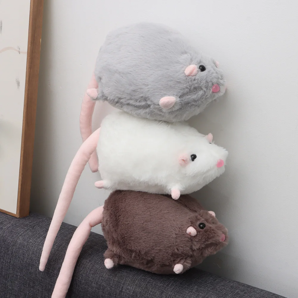 Cute 30/45/90cm Mouse Doll Cartoon Oversized Flower Branch Rat Doll Soft Plush Animal Figure Kids Gift Birthday
