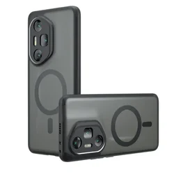 MagSafe Magnetic Matte Acrylic Bumper Hard Case - Pro Edition for Honor 400Pro (Black)