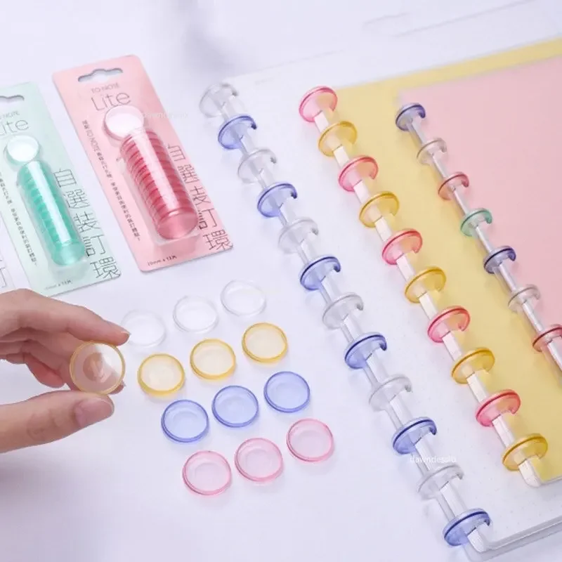 Mushroom Hole Binding Buckle 15/20mm Love Heart Discbound Discs Ring Suitable for Loose Leaf Notepad Planner Diary Book Business