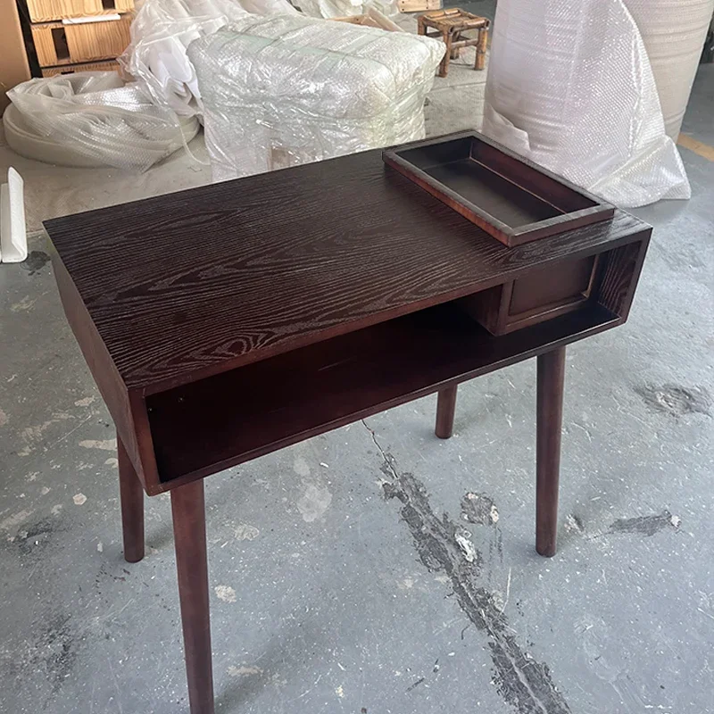 

American Retro Style Nail Table Wooden Strong Durable Reception Tavolo Manicure Makeup Mesa De Manicura Salon Furniture