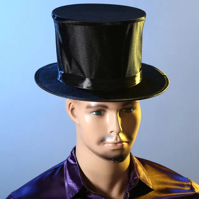 Black Folding Top Hat Spring Magic Tricks Appearing/Vanishing Objects Hat Stage Accessories Gimmick Magician Comedy Party Props 3