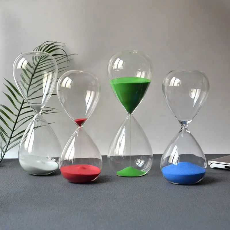 60 minut zegar z klepsydrą dekoracja domu szklany zegar akcesoria domowe dekoracji klepsydra kolorowego szkła piaskowego prosty nowoczesny