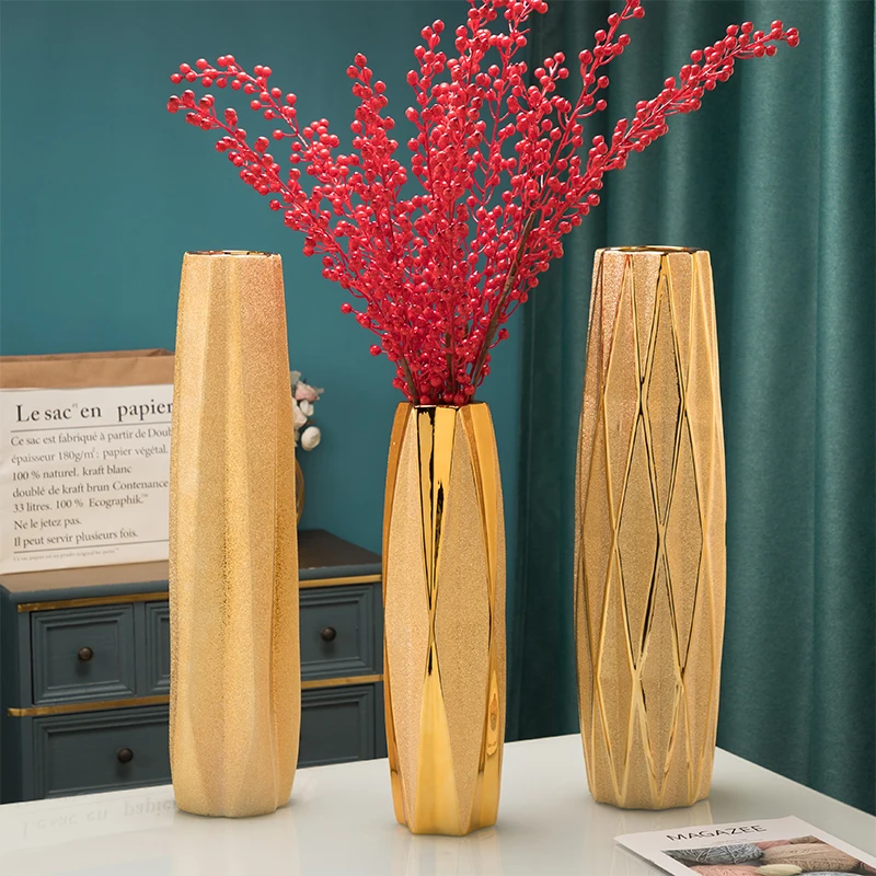 

Офисная Роскошная керамическая подставка, Свадебный оригинальный цилиндр, Золотая бутылка, гидропоника, минималистичные вазы, домашний декор OA50HP