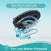 Horow Black Smart Toilet With Pump And Bidet Built In, Smart Bidet Toilet With Auto Dual Flush And Auto Open/Close Lid, Smart 2