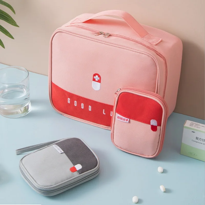 Compact and Stylish First Aid and Medicine Organizer Bag for Travel and Outdoor Use