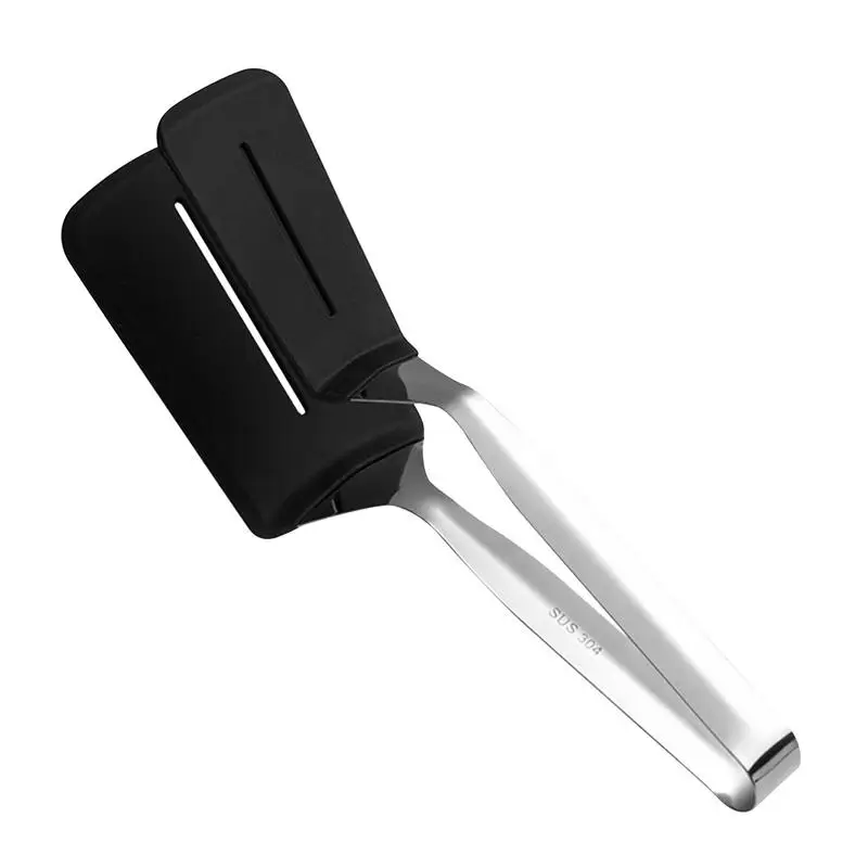 

Плоские щипцы, Плоские щипцы из нержавеющей стали, шпатель, силиконовый зажим для барбекю, пищевая лопатка, зажим, лопатка, многофункциональный шпатель для барбекю