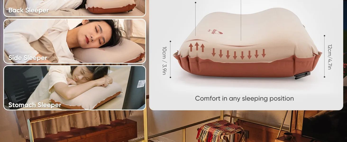 Naturehike Memory Foam Camping-Kissen, selbstaufblasendes tragbares Kissen, Reisekissen für Camping, Flugzeuge, Wandern, Rucksackreisen – Detail 3