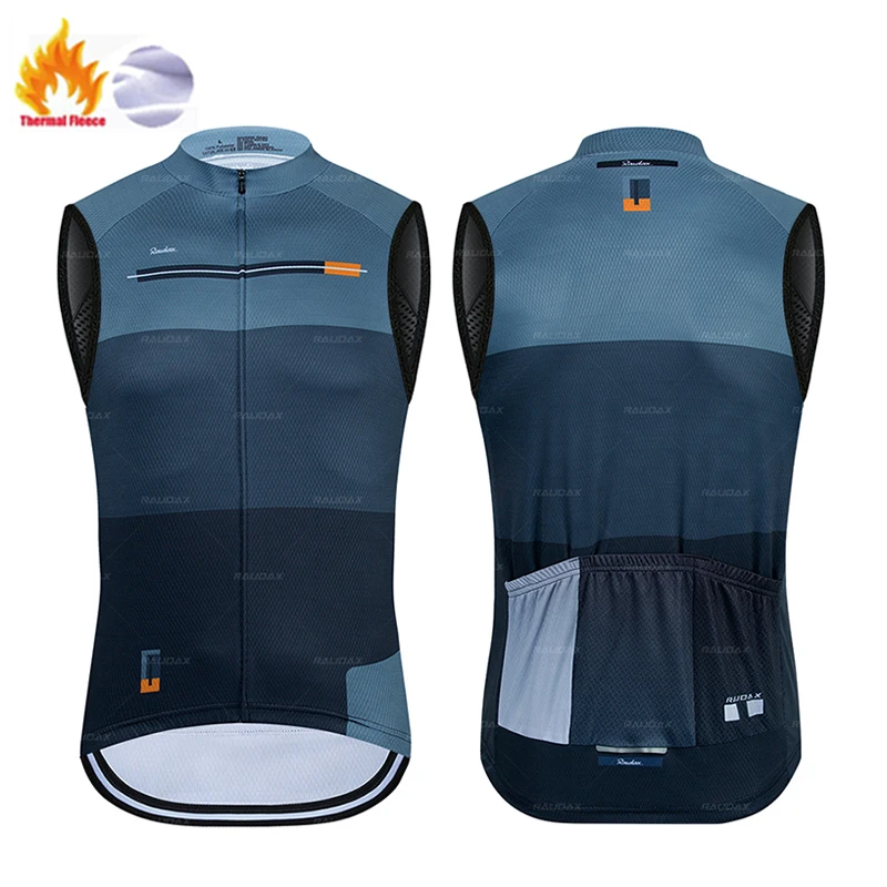 Winter Thermal Fleece Cycling Vest 2022 New Sleeveless Cycling Vest Men Bicycle Warm Vest MTB Road Bike Tops Warm Cycling Jersey
