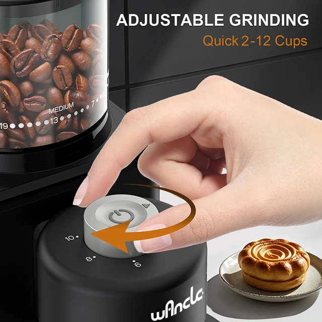 Coffee Bean Grinder Automatic Conical Burr Grinder 25 Precise Grindings with Powder Blower for Espresso French Coffee 2-12 Cups 3