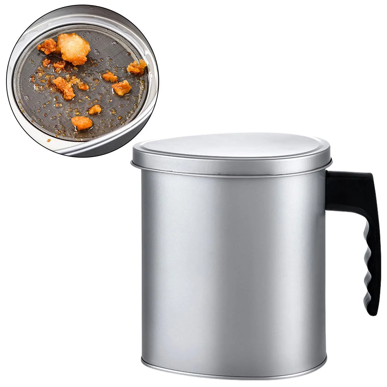 

Контейнер для масла с фильтром из нержавеющей стали, ручка для защиты от ожогов с крышкой, бытовое хранение, сковорода для масла, емкость для хранения масла