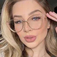 Triangular Cat Eyes Cutout Frame Clear Lens Glasses Oval Simple Myopia Nerd Spectacles Degree -0.5 -1.0 -2.0 -3.0 -4.0 to -6.0 2