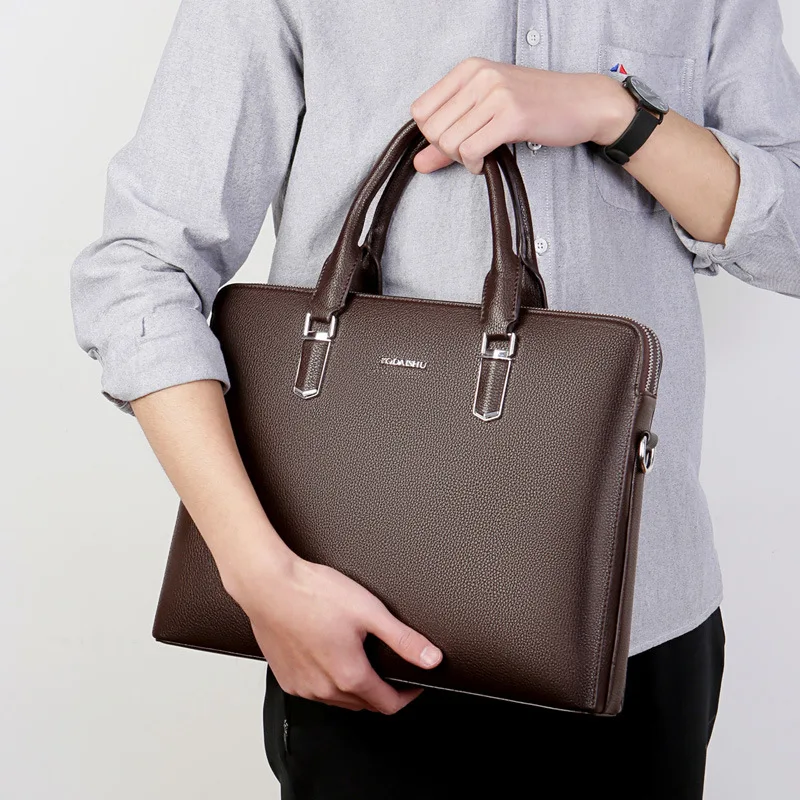 Cow Genuine Leather Business Men's Briefcase High Capacity Male Shoulder Bag Men Messenger Bag Tote Computer Bags leather briefcase