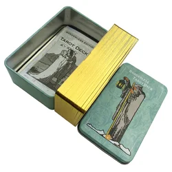 Gilded Borderless Edition Tarot Cards Deck with English Guidebook - Classic Metal Box Set (Metal-Box-TT159)