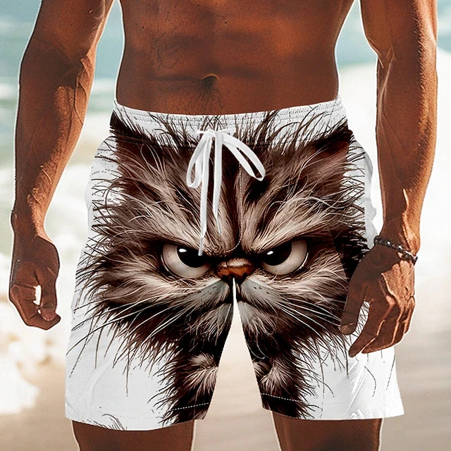 divertidos pantalones cortos de playa para hombre con estampado 3d de animales, secado rápido, cintura elástica con cordón, diseño de cabra y gato, pantalones cortos deportivos con gráficos de dibujos animados Divertidos Pantalones Cortos de Playa para Hombre con Estampado 3D de Animales, Secado Rápido, Cintura Elástica con Cordón, Diseño de Cabra y Gato, Pantalones Cortos Deportivos con Gráficos de Dibujos Animados 4