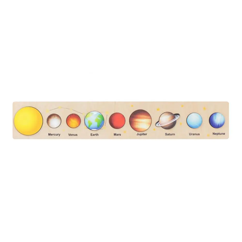 Wooden Puzzle Toy Solar System Model Science Toys Set Montessori Planets Science Educational Puzzle Toys for Kids Gifts 5