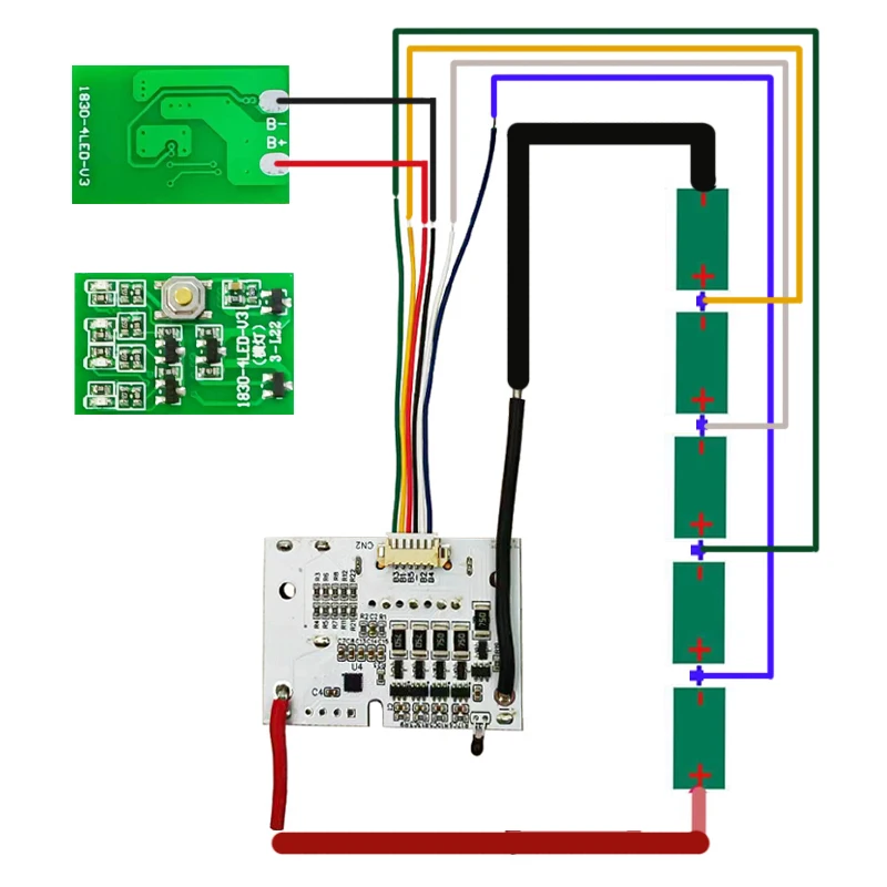 BL1815B 리튬 배터리 케이스 5X18650 BMS 밸런스드 충전 회로 기판 PCBA LED 키 라벨 박스 Makita 18V BL1815 BL1830용