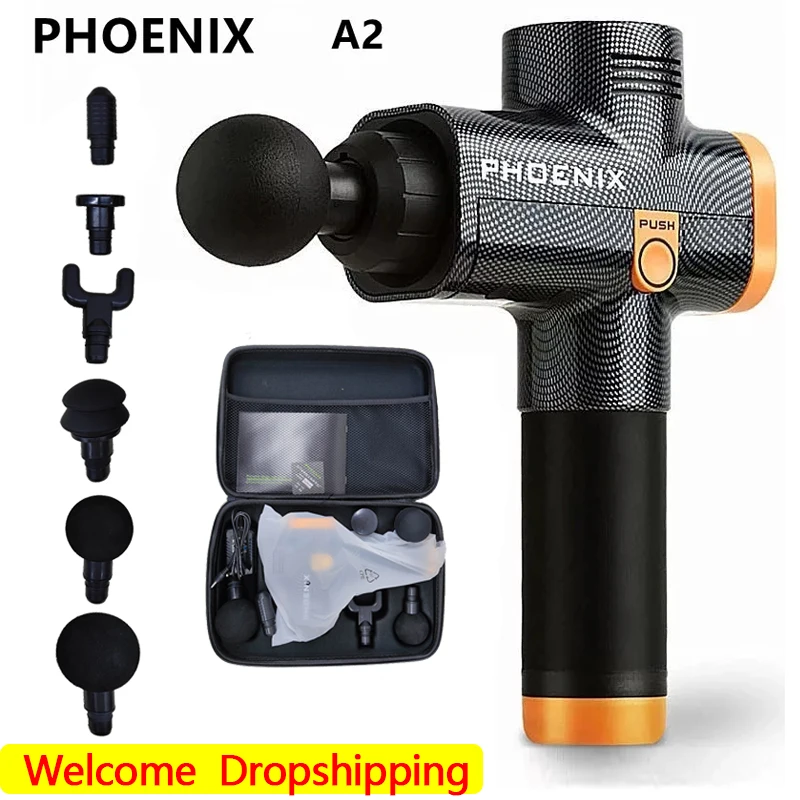 Phoenix-Pistolet de massage facial A2, masseur électrique pour corps mort élevé, détermination profonde, 20 vitesses, écran LCD, relaxation musculaire, cou 1