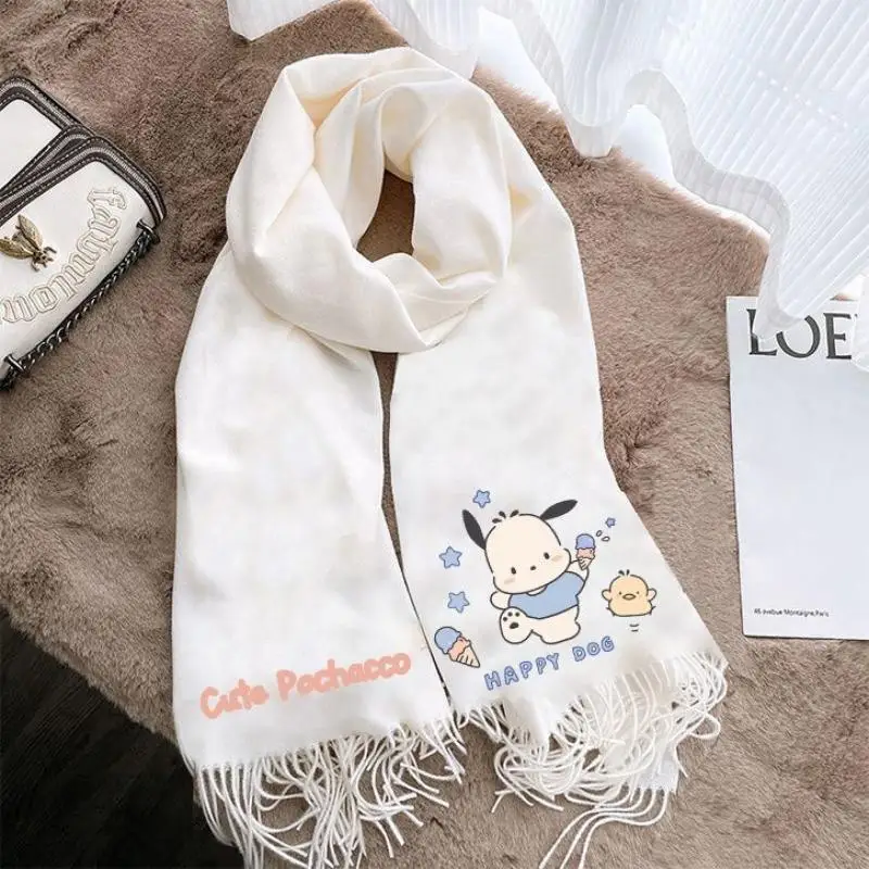 

Шарф Sanrio Pachacco, утолщенный теплый шарф на осень и зиму, кавайная новая шаль для студентов в Корейском стиле