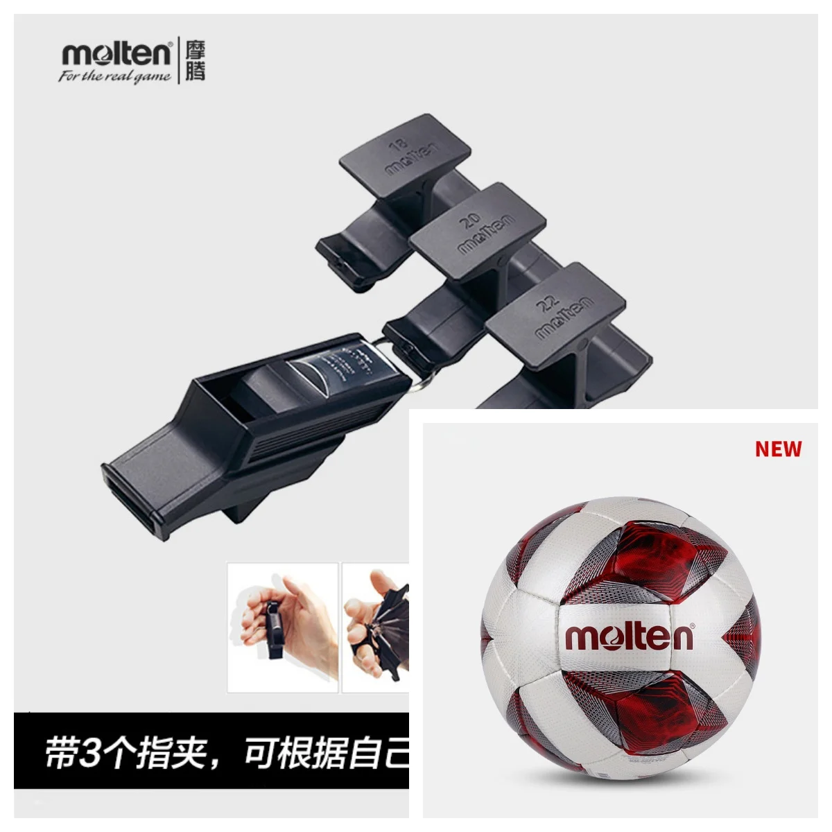 Molten RA0030 Football Whistle FA3200 Professional Football Referee Whistle Football Game Sports Tools Soccer Ball