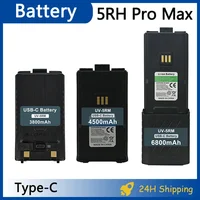 Baofeng UV-5RM Battery 3800/4500/6800mah USB-C USB Charger BF-K5 Plus UV-5RH Pro GPS GM-5RH Walklie Talkie Rechargable Batteries 1