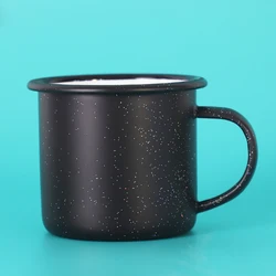 Custom Enamel Mug with Funny Logo Design - Cute and Quirky Drinkware - 301 - 400ml (Black)