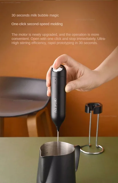 Youpin Circle joy Mini Electric Milk Frother Stainless Steel Kitchen Whisk  Coffee Milk Whisk Automatic Powder