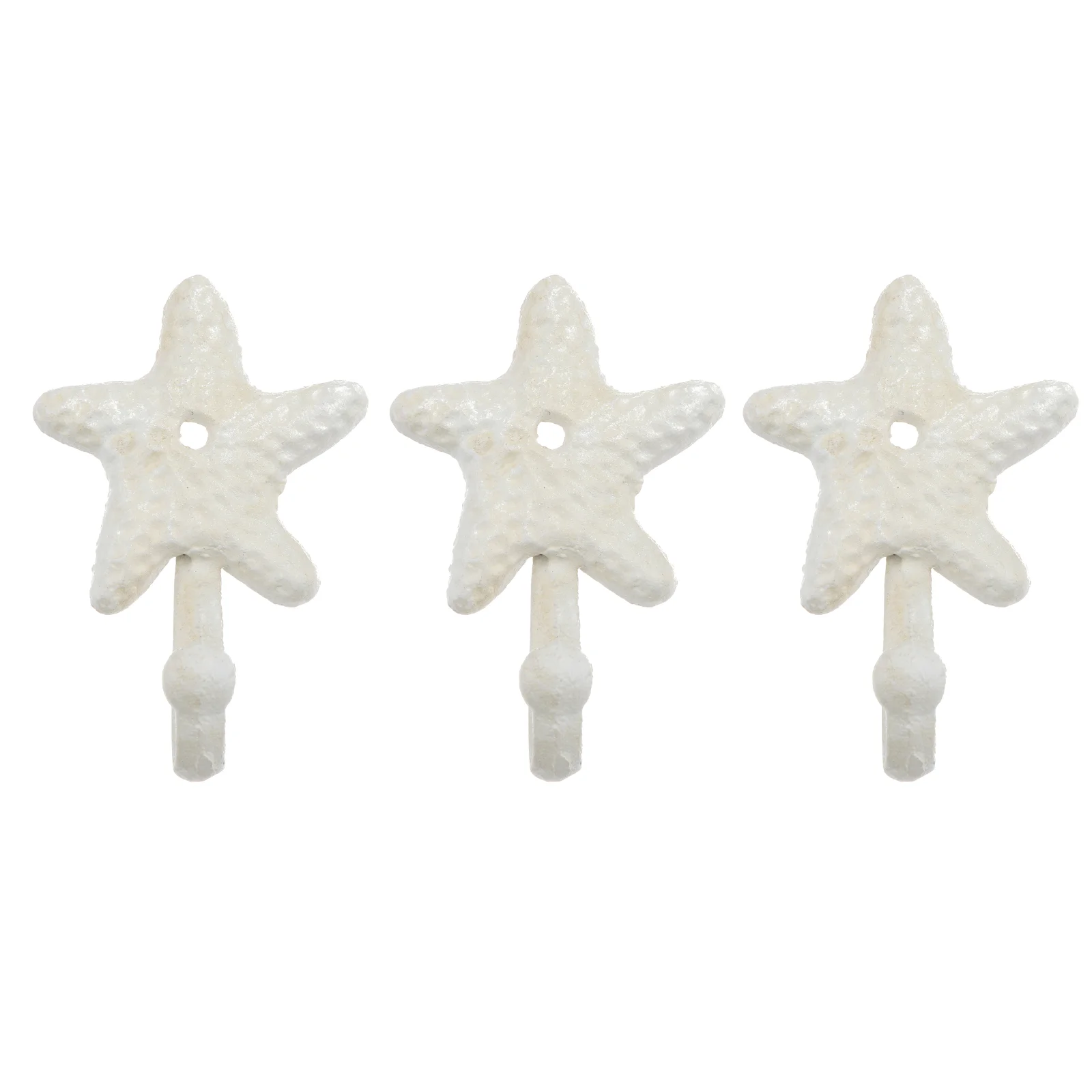 

3pcs Wrought Iron Decorative Single Hook Vintage Wall-mounted Coat and Hat Hooks (Sea Star)