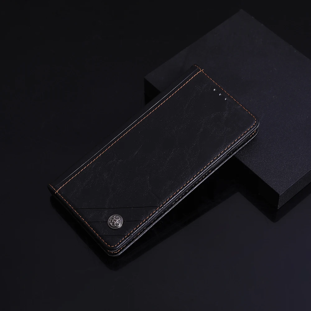 Magnetic Card Flip Leather Phone Case with Book-Style Design and Back Skin Pouch