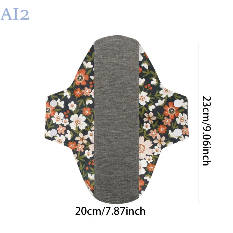 4Pcs Menstrual pad 20*23CM Reusable Washable sanitary pad Graphene Breathable Nursing With Cartoon Animal Storage Bag New