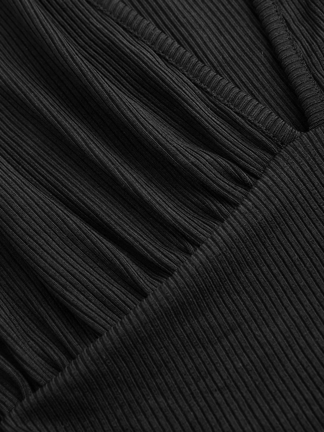 InsLucky V Neck Ruched Solid Wide Led Trousers Jumpsuit Women Knitting Solid Black Bodycon Casual Elegant Office Lady Jumpsuits