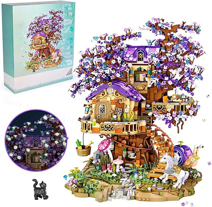 

Creative City Elf Tree House Building Block LOZ MINI Lost Temple Architecture With Figures Bricks Birthday Kids Toys Boys Gifts