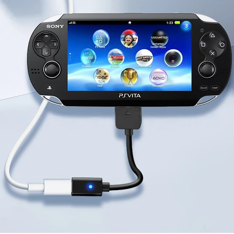 USB C Cable Playstation Vita 1000 Controller Charging Adapter Type C LED Convert Cord PS Vita 1000 Console Power Wire