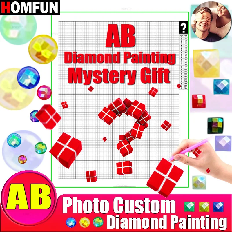 

Картина для алмазной вышивки HOMFUN AB с фото на заказ, картина 5D «сделай сам», загадочная картина искусственного алмаза, 3D вышивка крестиком, подарок
