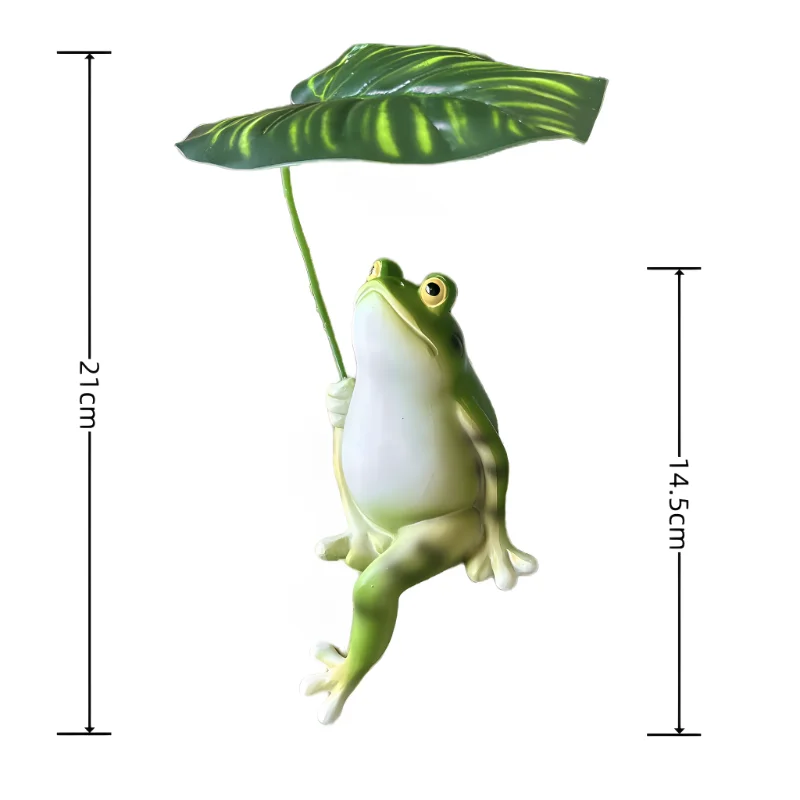 Resin Frog Umbrella Shaped Ornament, Outdoor Garden Courtyard Home Decorations Balcony Desktop Fish Tank Landscape Ornament, 1Pc