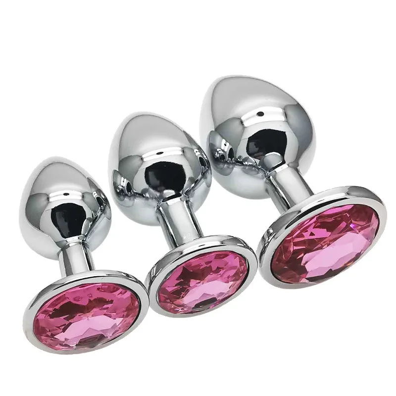 Anal Plug 3PCS Multi Size Metal Diamond Buttplug Toys For Men Women Couples Anal Expanders Adult Sex Toys Gay Extreme Sex Bdsm