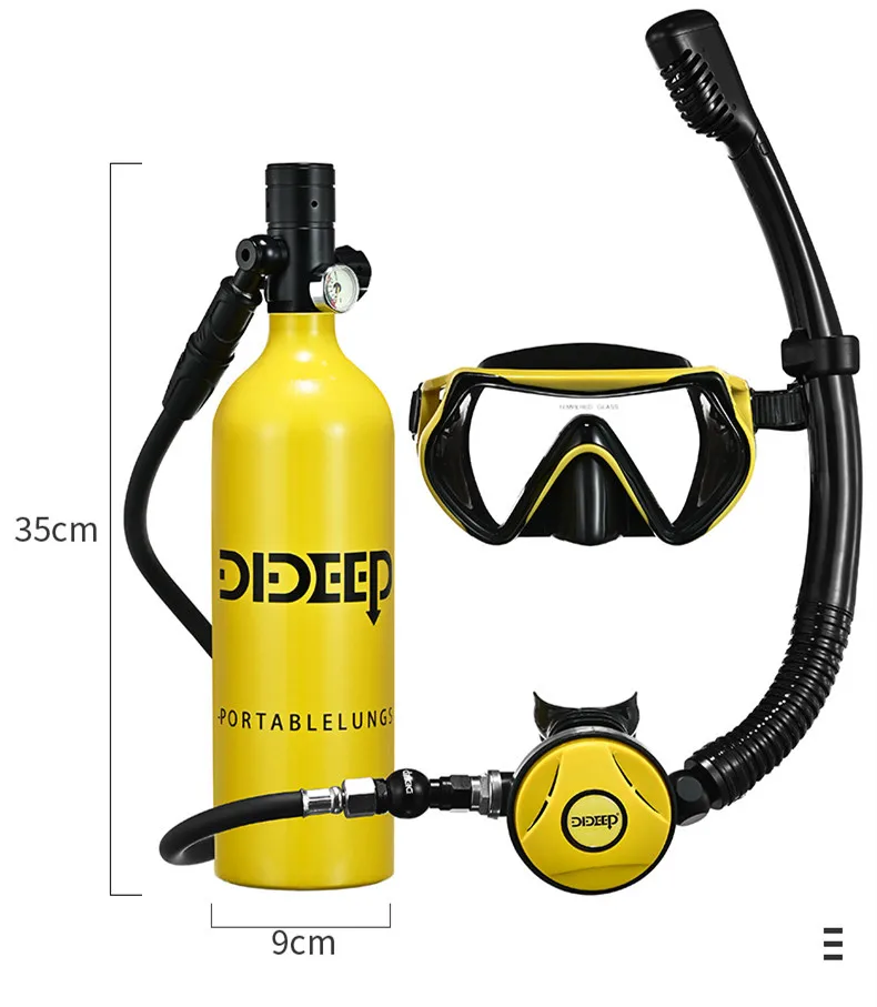 Dideep Portable Scuba Lung Tank Breathing 10-20Mins1L Oxygen Bottles Small  Diving Cylinder Kit - AliExpress