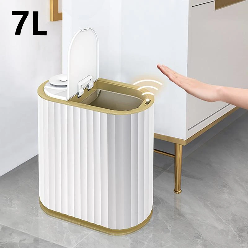 

7L Touch-free Trash Cans Smart Induction Trash Bin Automatic Garbage Box Waste Bins with Aromatherapy Air Freshener Function