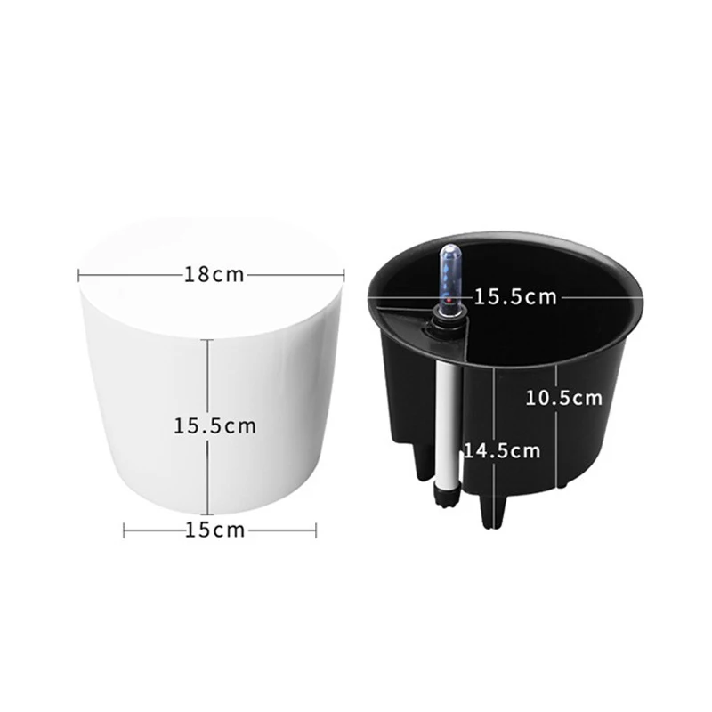 Indoor Self-Watering Plastic Flower Pot with Water Level Indicator