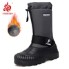 STRONGSHEN Winter Men Snow Boots Platform Waterproof Non-slip Warm Cotton Work Boots Outdoor Male Mid-calf Fishing Ski Boots