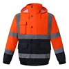 High Visibility Reflective Witnter Jacket Men Waterproof Thickened Safety Coat for Outdoor Work Hi Vis Workwear Bomber Jacket 3