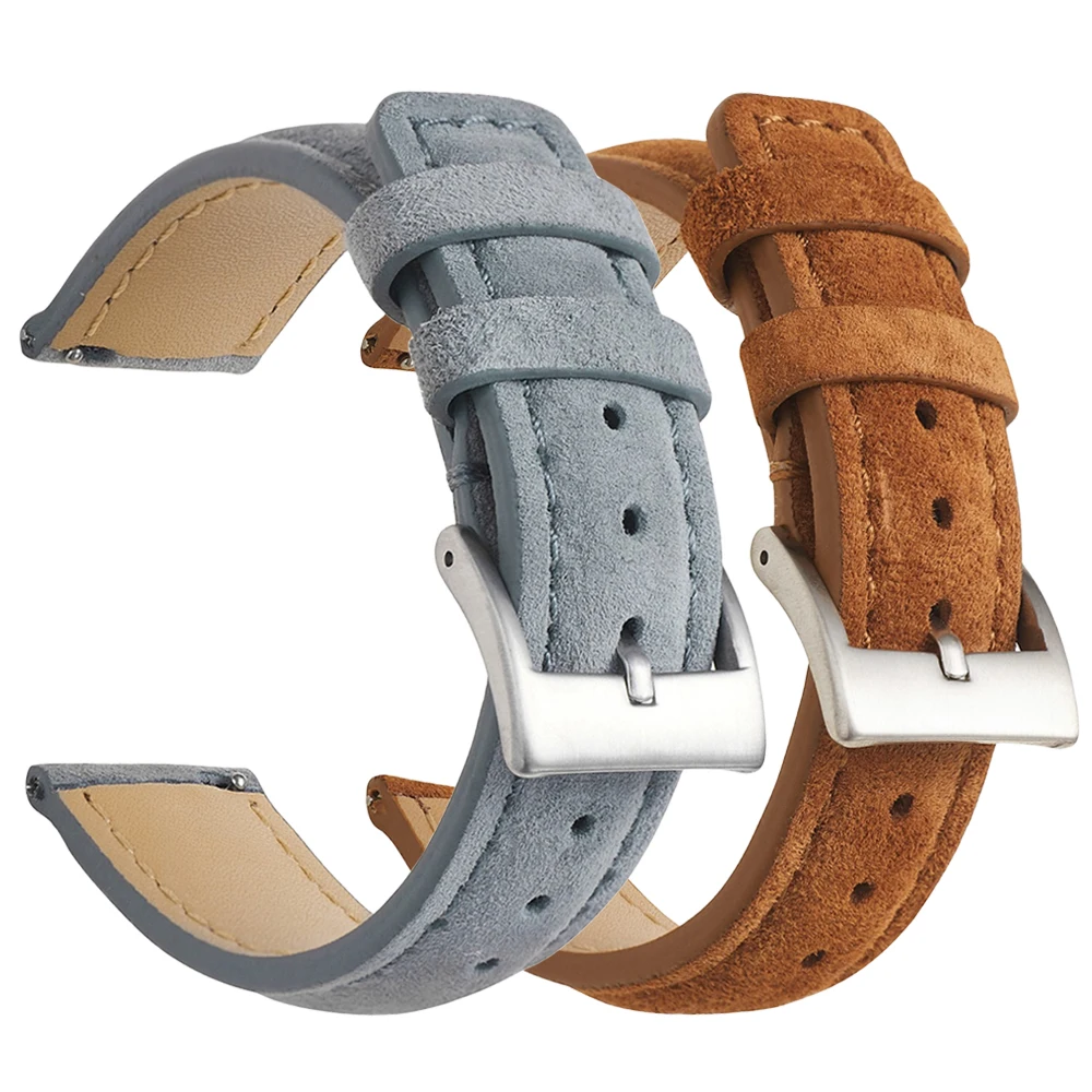 

Suede Watch Strap for Samsung Galaxy watch 3 46mm 42mm Active 2 40 44 Gear s3 Watch Band Strap 20 22mm Genuine Leather Bracelet