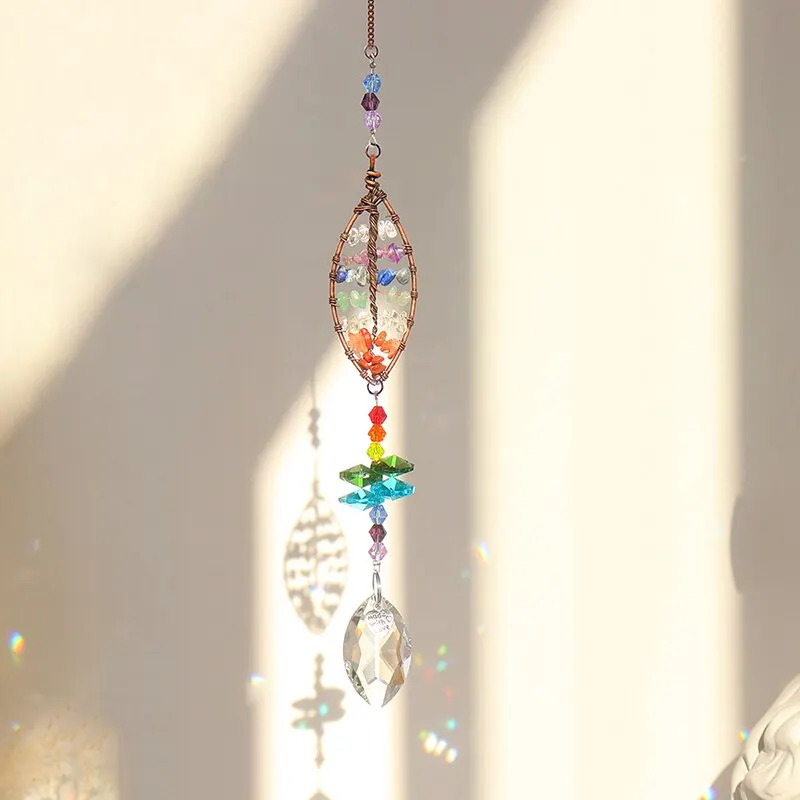 1 Piece Tree of Life Sun Catcher Pendant Heart and Leaf Design for Hanging Decorations in Homes and Gardens