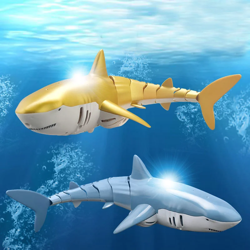 2.4G Wireless Remote Control Shark Toy Boat Children Electric Simulation Great White Shark Boy Water Playing Toy Gift remote controlled boat