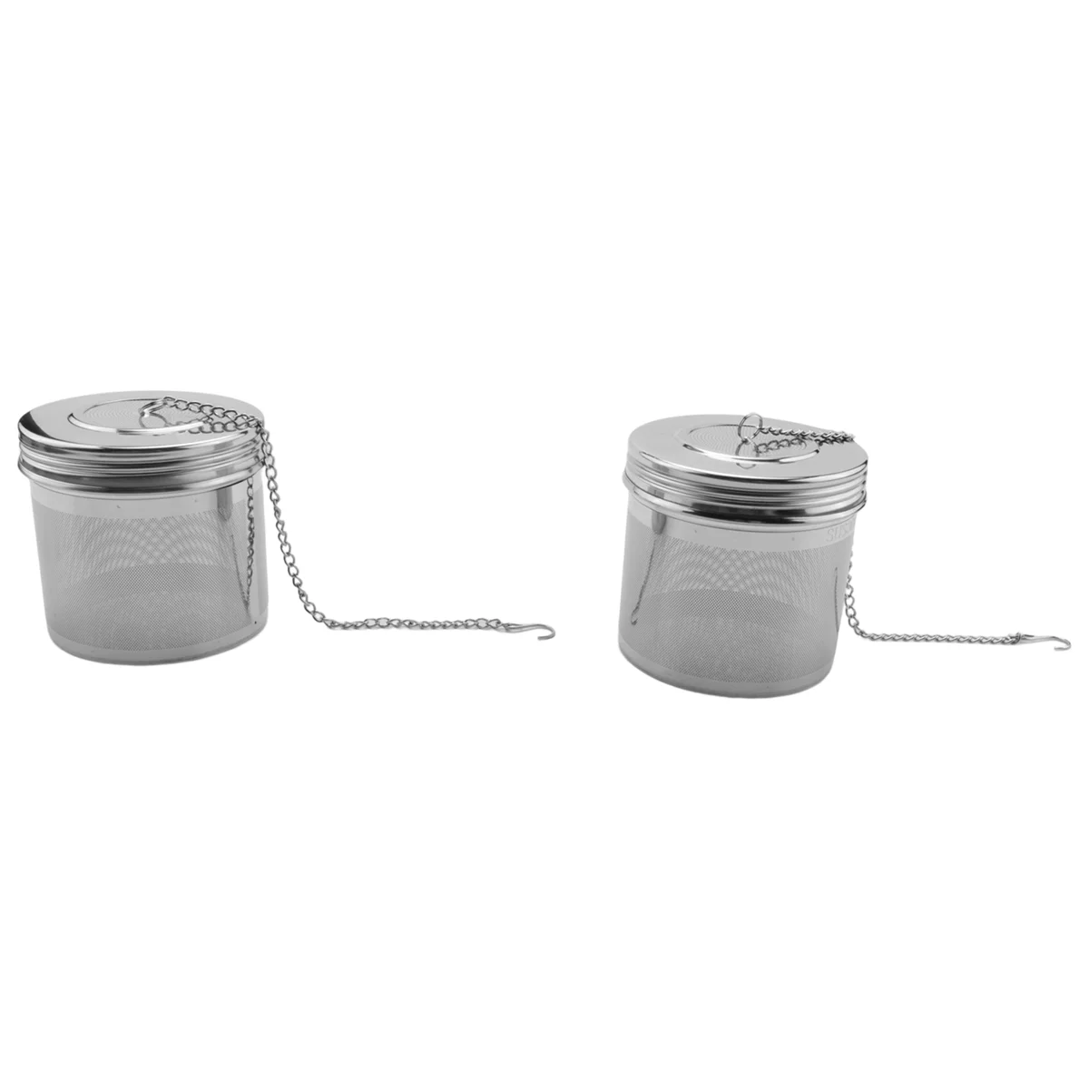 

2 Pack Large Tea Ball Infuser for Loose Leaf Tea & Spice Infuser for Cooking, Threaded Lid, Extra Fine Mesh Tea Strainer