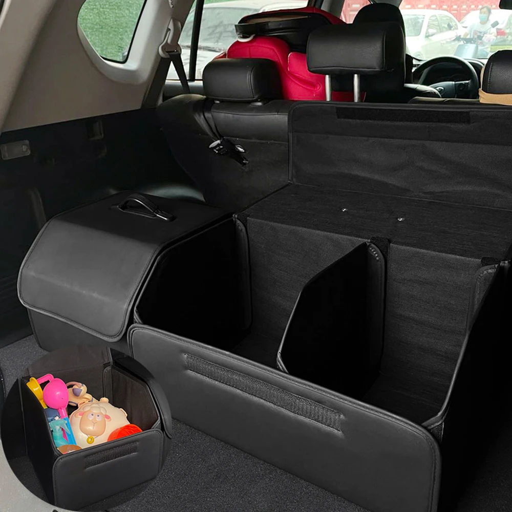 gesmolten meel Plasticiteit Leather Car Trunk Storage Box Car Organizer Storage Bag Portable Car  Storage Box Folding Car Trunk Organizer Auto Accessories|Stowing Tidying| -  AliExpress