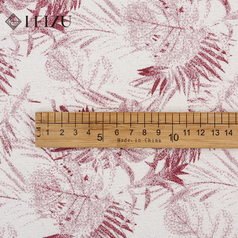 린넨 원단 비스코스 하와이안 레드 블루 꽃 프린트 DIY 여성 원피스 의류 커튼, 가정용 섬유 바느질 원단, 135x45cm